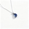 925 Sterling Silver Lab-Created Blue Sapphire Necklace | Pear-Shaped Halo Pendant