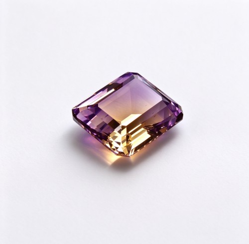 Lab-Created Ametrine, Asscher Cut, Square, Purple & Golden Yellow, 14 × 14 mm