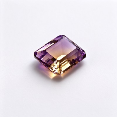 Lab-Created Ametrine, Asscher Cut, Square, Purple & Golden Yellow, 14 × 14 mm
