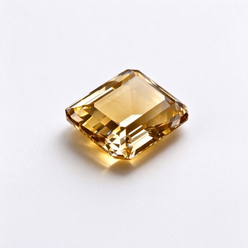 **Lab-Created Aquamarine, Square Asscher Cut, Citrine Yellow, 14 × 14 mm**