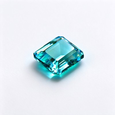 Mint Green Sapphire Gemstone, Lab-Created, 12mm Square Asscher Cut, Loose Green Sapphire for Custom Rings, Pendants and Jewelry Making