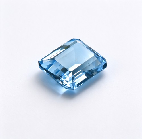 Aquamarine Gemstone, Lab-Created, 12mm Square Asscher Cut, Loose Aquamarine for Custom Rings, Pendants and Jewelry Making