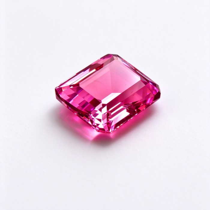 Hot Pink Sapphire | Durable Gemstone | Lab-Created Corundum, Square Asscher Cut, 12x12mm, Hot Pink | Rings, Pendants, Custom Jewelry