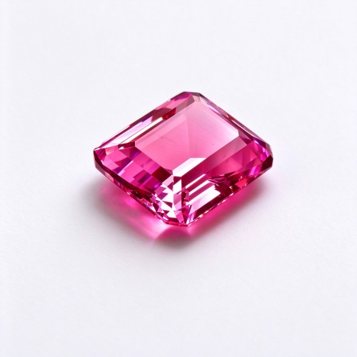 Hot Pink Sapphire | Durable Gemstone | Lab-Created Corundum, Square Asscher Cut, 12x12mm, Hot Pink | Rings, Pendants, Custom Jewelry