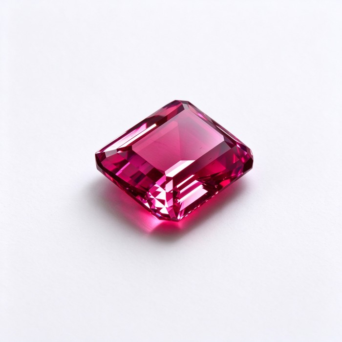 Hot Pink Sapphire | Durable Gemstone | Lab-Created Corundum, Square Asscher Cut, 12x12mm, Hot Pink | Rings, Pendants, Custom Jewelry