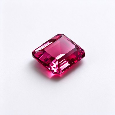 Hot Pink Sapphire | Durable Gemstone | Lab-Created Corundum, Square Asscher Cut, 12x12mm, Hot Pink | Rings, Pendants, Custom Jewelry