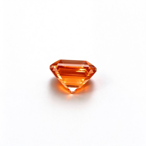 Orange Fanta Sapphire | Durable Gemstone | Lab-Created, Square Asscher Cut, 14x14mm, Orange | Rings, Pendants, Custom Jewelry