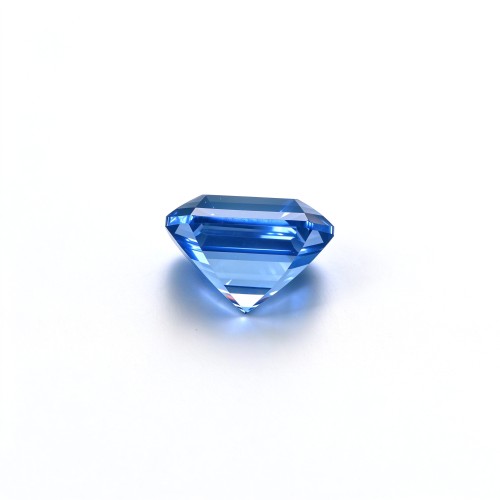 Cornflower Blue Sapphire Gemstone, Lab-Created, 12mm Square Asscher Cut, Loose Blue Sapphire for Custom Rings, Pendants and Jewelry Making