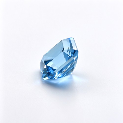 Aquamarine Gemstone, Lab-Created, 12mm Square Asscher Cut, Loose Aquamarine for Custom Rings, Pendants and Jewelry Making