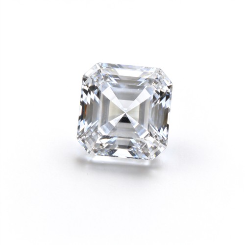 White Sapphire | Durable Gemstone | Lab-Created, Square Asscher Cut, 14x14mm, White | Rings, Pendants, Custom Jewelry