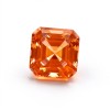 Orange Fanta Sapphire | Durable Gemstone | Lab-Created, Square Asscher Cut, 14x14mm, Orange | Rings, Pendants, Custom Jewelry
