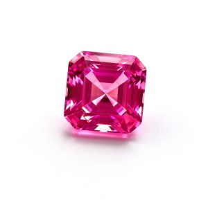 Hot Pink Sapphire | Durable Gemstone | Lab-Created Corundum, Square Asscher Cut, 12x12mm, Hot Pink | Rings, Pendants, Custom Jewelry