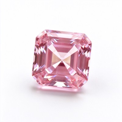 Pink Sapphire | Durable Gemstone | Lab-Created, Square Asscher Cut, 12x12mm, Cherry Blossom Pink | Rings, Pendants, Custom Jewelry