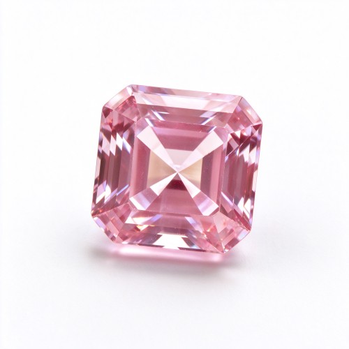 Pink Sapphire | Durable Gemstone | Lab-Created, Square Asscher Cut, 12x12mm, Cherry Blossom Pink | Rings, Pendants, Custom Jewelry
