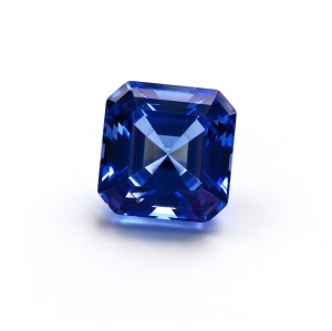 Royal Blue Sapphire Gemstone, Lab-Created, 12mm Square Asscher Cut, Loose Blue Sapphire for Custom Rings, Pendants and Jewelry Making
