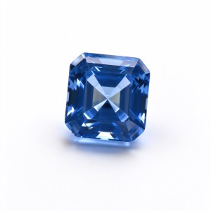 Cornflower Blue Sapphire Gemstone, Lab-Created, 12mm Square Asscher Cut, Loose Blue Sapphire for Custom Rings, Pendants and Jewelry Making