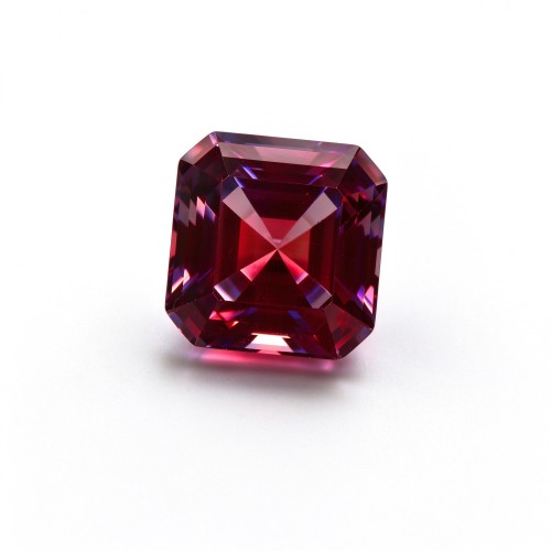Lab Grown Ruby Gemstone, 12x12mm Square Asscher Cut, Loose Red Ruby for Custom Rings, Pendants and Jewelry Making