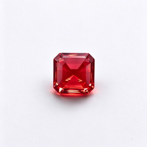 Lab Grown Ruby Gemstone, 12x12mm Square Asscher Cut, Loose Red Ruby for Custom Rings, Pendants and Jewelry Making