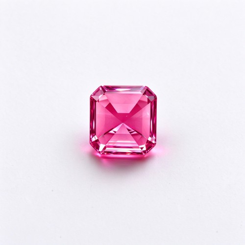 Hot Pink Sapphire | Durable Gemstone | Lab-Created Corundum, Square Asscher Cut, 12x12mm, Hot Pink | Rings, Pendants, Custom Jewelry