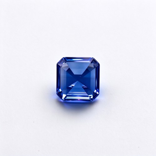 Royal Blue Sapphire Gemstone, Lab-Created, 12mm Square Asscher Cut, Loose Blue Sapphire for Custom Rings, Pendants and Jewelry Making
