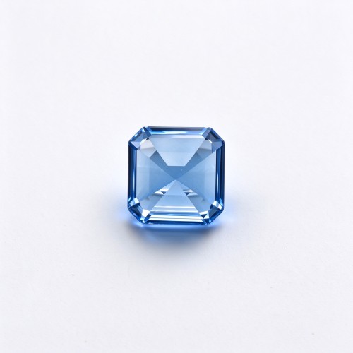 Cornflower Blue Sapphire Gemstone, Lab-Created, 12mm Square Asscher Cut, Loose Blue Sapphire for Custom Rings, Pendants and Jewelry Making