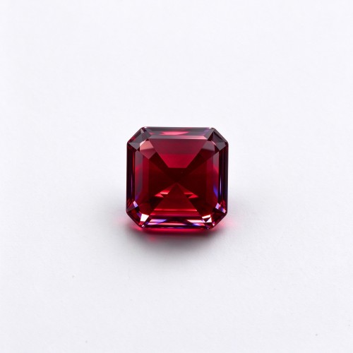 Lab Grown Ruby Gemstone, 12x12mm Square Asscher Cut, Loose Red Ruby for Custom Rings, Pendants and Jewelry Making