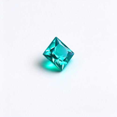 Paraiba Color Gemstone, Lab-Created, 10x10mm Square Princess Cut, Blue Green Loose Stone for Custom Rings, Pendants and Jewelry Making