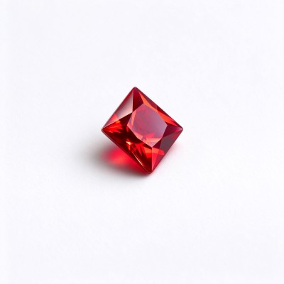 Ruby Gemstone, Lab-Created, 10x10mm Square Princess Cut, Loose Red Ruby for Custom Rings, Pendants and Jewelry Making