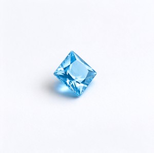 Lab Created Aquamarine Gemstone, 10x10mm Square Princess Cut, Loose Aquamarine for Custom Rings, Pendants and Jewelry Making
