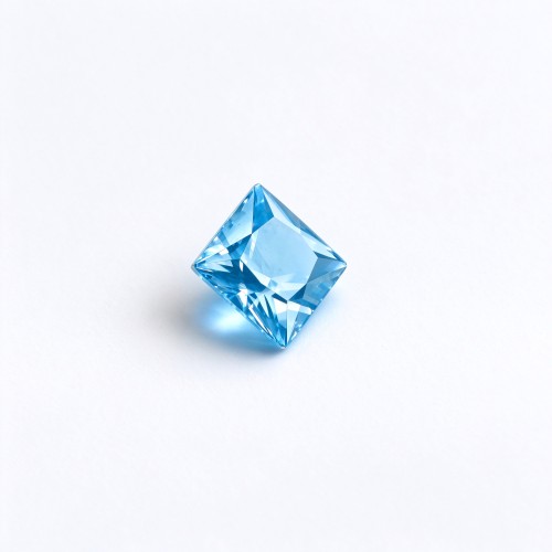 Lab Created Aquamarine Gemstone, 10x10mm Square Princess Cut, Loose Aquamarine for Custom Rings, Pendants and Jewelry Making