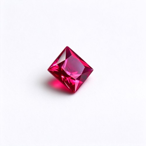 Rubellite Tourmaline Gemstone, Lab-Created, 10x10mm Square Princess Cut, Loose Pink Red Stone for Custom Rings and Jewelry Making