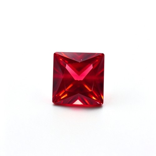 Ruby Gemstone, Lab-Created, 10x10mm Square Princess Cut, Loose Red Ruby for Custom Rings, Pendants and Jewelry Making