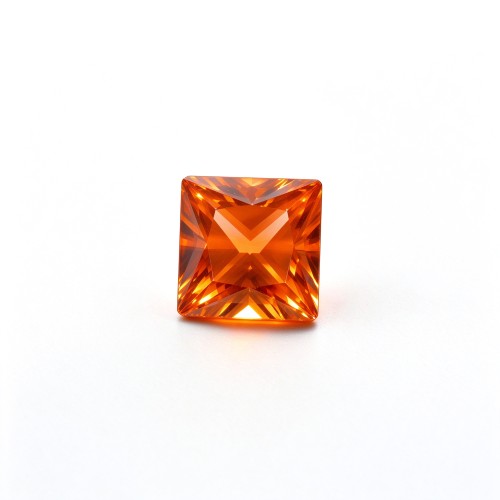 Fanta Sapphire | Vibrant Orange Gemstone | Lab-Created, Square Princess Cut, 10x10mm, Fanta Orange | Rings, Pendants, Custom Jewelry