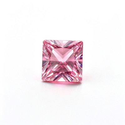 Sakura Pink Gemstone, Lab-Created, 10x10mm Square Princess Cut, Loose Pink Stone for Custom Rings, Pendants and Jewelry Making