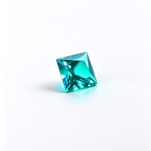 Paraiba Color Gemstone, Lab-Created, 10x10mm Square Princess Cut, Blue Green Loose Stone for Custom Rings, Pendants and Jewelry Making