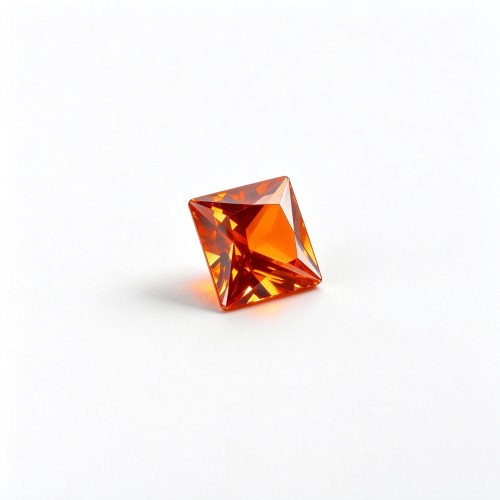 Fanta Sapphire | Vibrant Orange Gemstone | Lab-Created, Square Princess Cut, 10x10mm, Fanta Orange | Rings, Pendants, Custom Jewelry