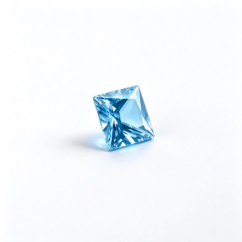 Lab Created Aquamarine Gemstone, 10x10mm Square Princess Cut, Loose Aquamarine for Custom Rings, Pendants and Jewelry Making
