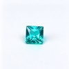 Paraiba Color Gemstone, Lab-Created, 10x10mm Square Princess Cut, Blue Green Loose Stone for Custom Rings, Pendants and Jewelry Making