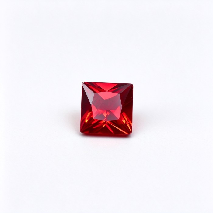 Ruby Gemstone, Lab-Created, 10x10mm Square Princess Cut, Loose Red Ruby for Custom Rings, Pendants and Jewelry Making
