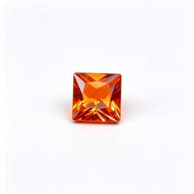 Fanta Sapphire | Vibrant Orange Gemstone | Lab-Created, Square Princess Cut, 10x10mm, Fanta Orange | Rings, Pendants, Custom Jewelry