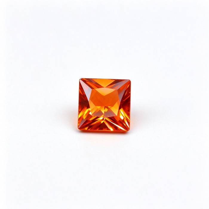 Fanta Sapphire | Vibrant Orange Gemstone | Lab-Created, Square Princess Cut, 10x10mm, Fanta Orange | Rings, Pendants, Custom Jewelry