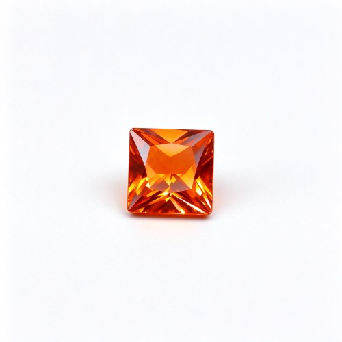 Fanta Sapphire | Vibrant Orange Gemstone | Lab-Created, Square Princess Cut, 10x10mm, Fanta Orange | Rings, Pendants, Custom Jewelry