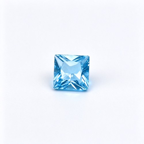 Lab Created Aquamarine Gemstone, 10x10mm Square Princess Cut, Loose Aquamarine for Custom Rings, Pendants and Jewelry Making