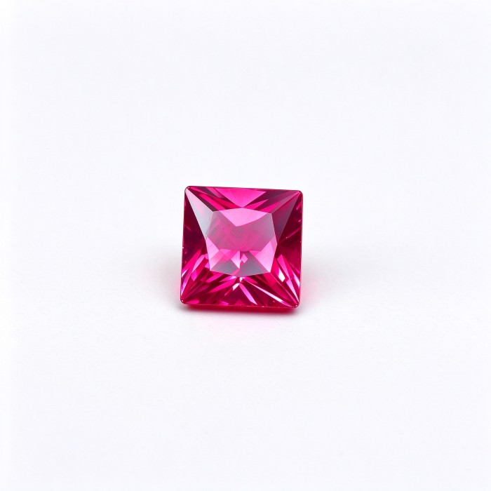 Hot Pink Gemstone, Lab-Created, 10x10mm Square Princess Cut, Loose Pink Stone for Custom Rings, Pendants and Jewelry Making