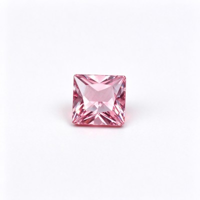 Sakura Pink Gemstone, Lab-Created, 10x10mm Square Princess Cut, Loose Pink Stone for Custom Rings, Pendants and Jewelry Making