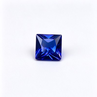 Royal Blue Sapphire Gemstone, Lab-Created, 12mm Square Asscher Cut, Loose Blue Sapphire for Custom Rings, Pendants and Jewelry Making