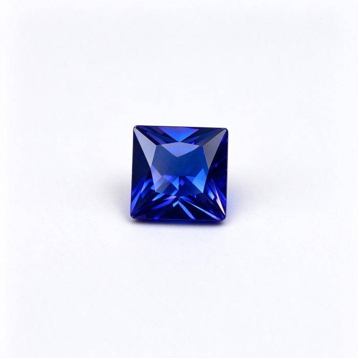 Royal Blue Sapphire Gemstone, Lab-Created, 12mm Square Asscher Cut, Loose Blue Sapphire for Custom Rings, Pendants and Jewelry Making