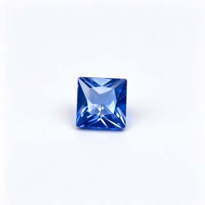 Cornflower Blue Sapphire Gemstone, Lab-Created, 10x10mm Square Princess Cut, Loose Blue Sapphire for Custom Rings and Jewelry Making