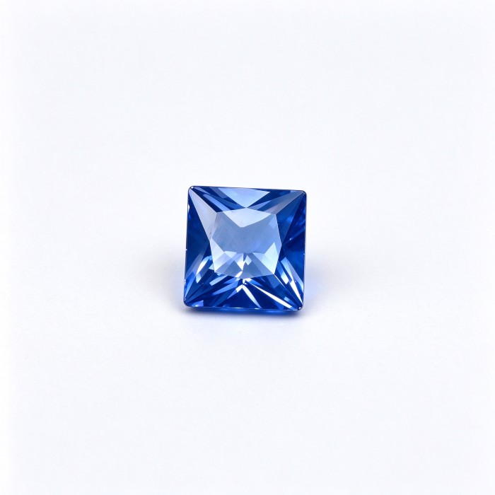Cornflower Blue Sapphire Gemstone, Lab-Created, 10x10mm Square Princess Cut, Loose Blue Sapphire for Custom Rings and Jewelry Making