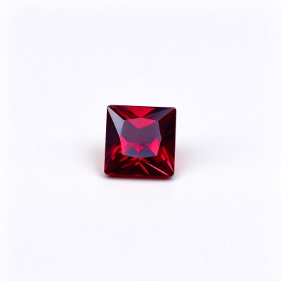 Pigeon Blood Red Ruby Gemstone, Lab-Created, 10x10mm Square Princess Cut, Loose Ruby for Custom Rings, Pendants and Jewelry Making